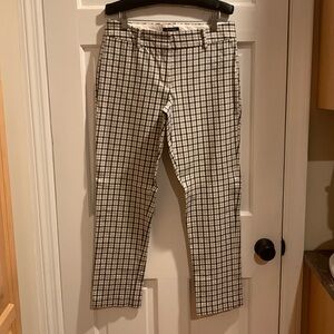 Lands' End Black and White Plaid Pants